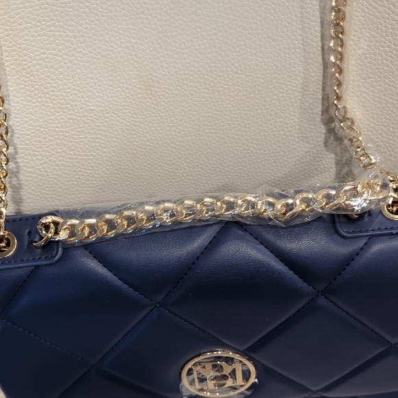 Badgley Mischka Navy Quilted Shoulder Bag - Picture 2 of 5
